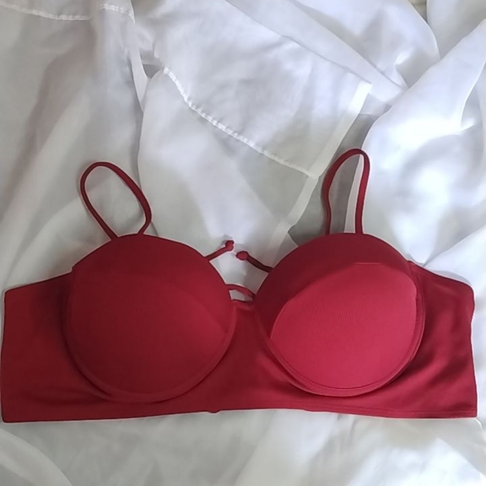 Red Ribbed Bikini Top - Picture 9 of 9